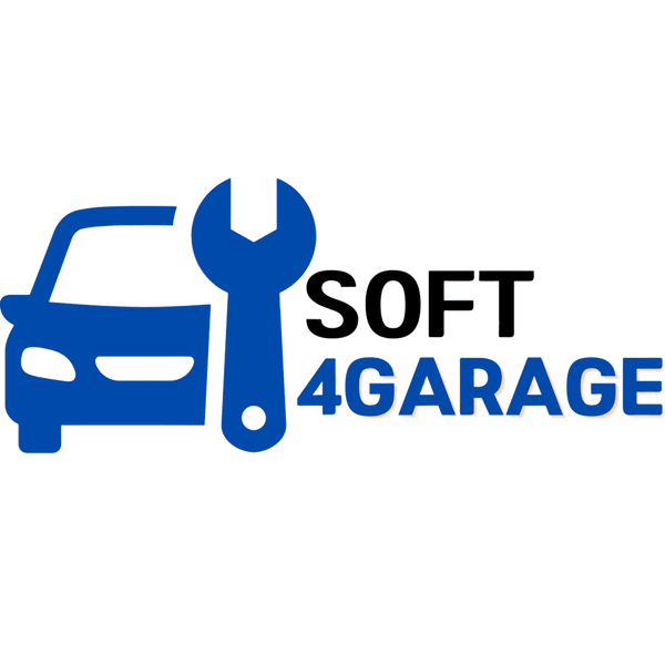 Soft4Garage logo featuring a blue car and wrench icon – provider of car diagnostic software and workshop manuals.